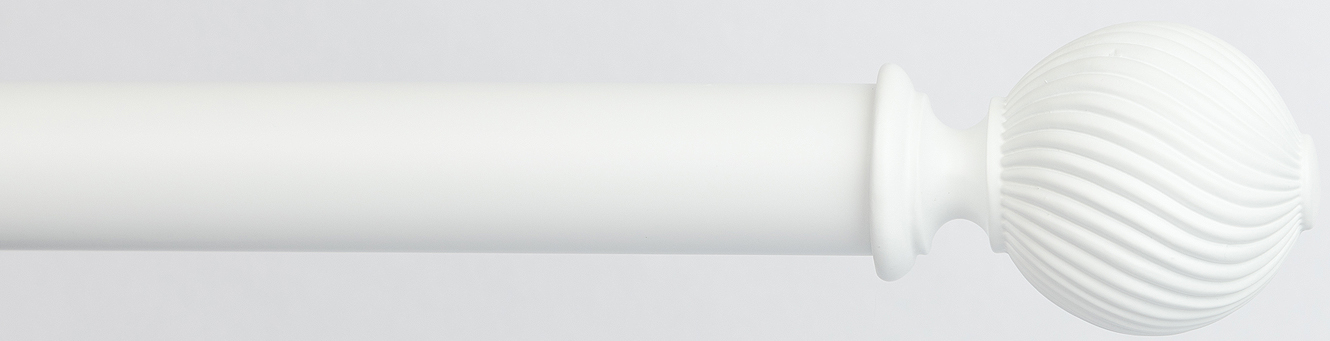Byron Chalfont 35mm 45mm Curtain Pole Matt White Swirl Ball