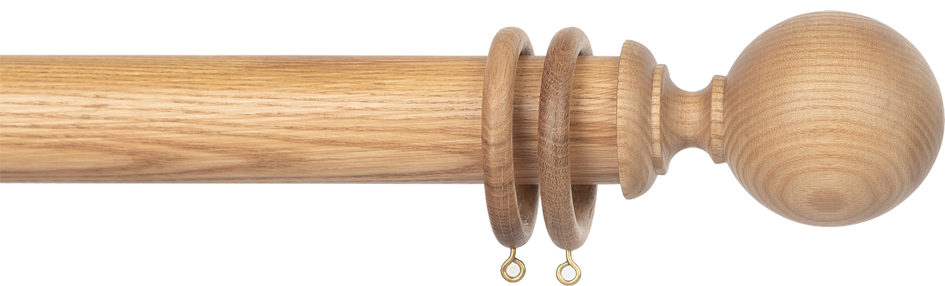 Byron Chalfont 35mm 45mm Curtain Pole Oak effect Ball