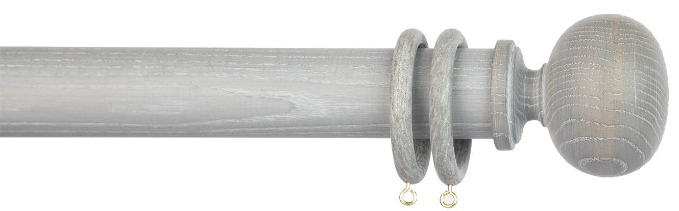 Byron Delano 35mm 45mm Curtain Pole Limed Grey Ball