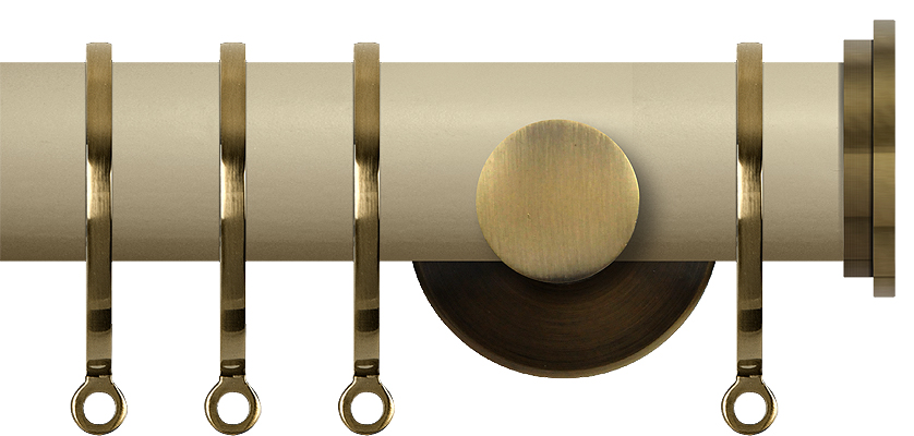 Renaissance Accents 35mm Cotton Cream Cont Pole, Ant Brass Endcap