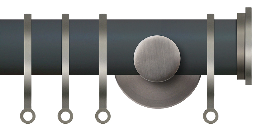 Renaissance Accents 35mm Slate Grey Cont Pole, Titanium Fynn Endcap