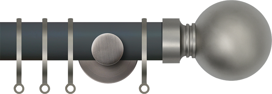Renaissance Accents 35mm Slate Grey Cont Pole, Titanium Ball