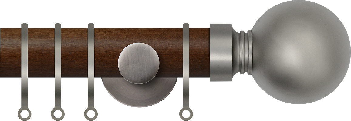 Renaissance Accents 35mm Dark Oak Cont Pole, Titanium Ball