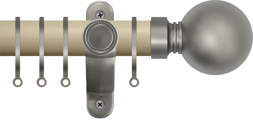 Renaissance Accents 50mm Cotton Cream Lux Pole, Titanium, Plain Ball