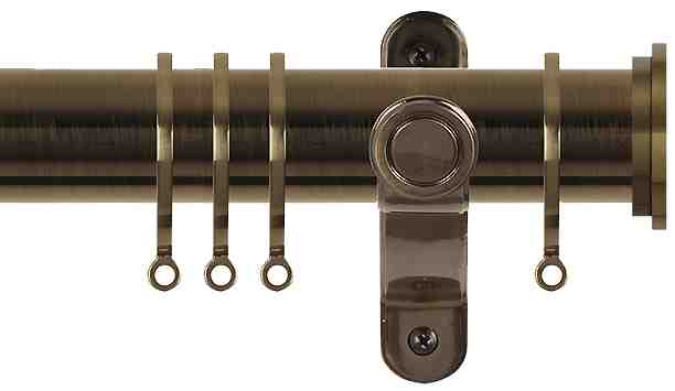 Renaissance Spectrum 35mm Curtain Pole Antique Brass, Fynn Endcap