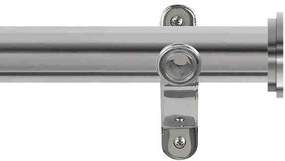 Renaissance Spectrum 35mm Eyelet Curtain Pole Polished Silver, Fynn Endcap