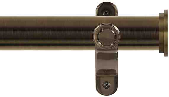 Renaissance Spectrum 35mm Eyelet Curtain Pole Antique Brass, Fynn Endcap