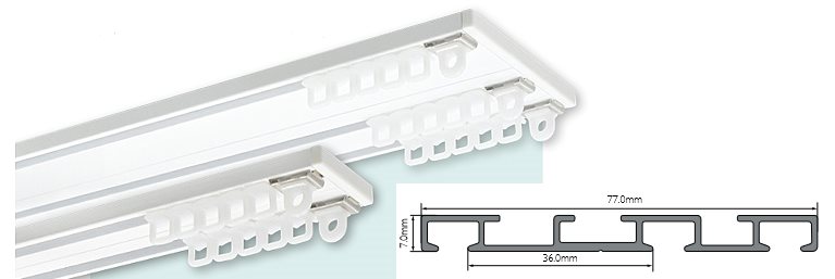 Renaissance Slim-line Project Ceiling Fix Triple Groove Track White