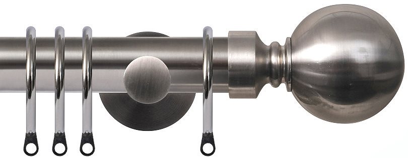 Renaissance 29mm Stainless Steel Contemporary Curtain Pole Ball