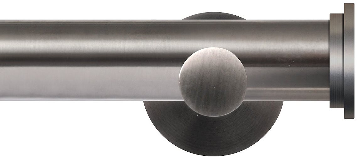 Renaissance Contemporary 28mm Eyelet Curtain Pole Brushed Nickel Fynn Endcap