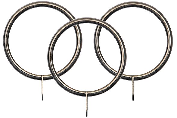 Renaissance 28mm Metal Standard Curtain Rings, Black Nickel