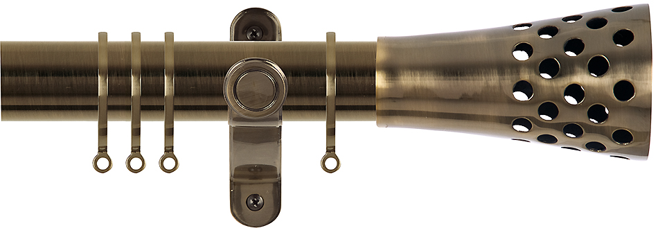 Renaissance Spectrum 35mm Curtain Pole Antique Brass, Trumpet