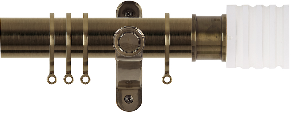 Renaissance Spectrum 35mm Curtain Pole Antique Brass, Acrylic Cube