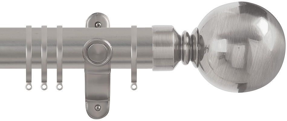 Renaissance Spectrum 35mm Curtain Pole Titanium, Plain Ball