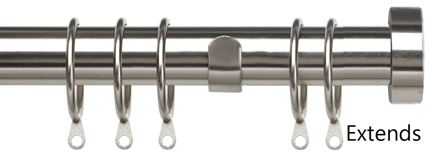 Speedy Pristine 25mm-28mm Extendable Pole Satin Silver Stud End Cap