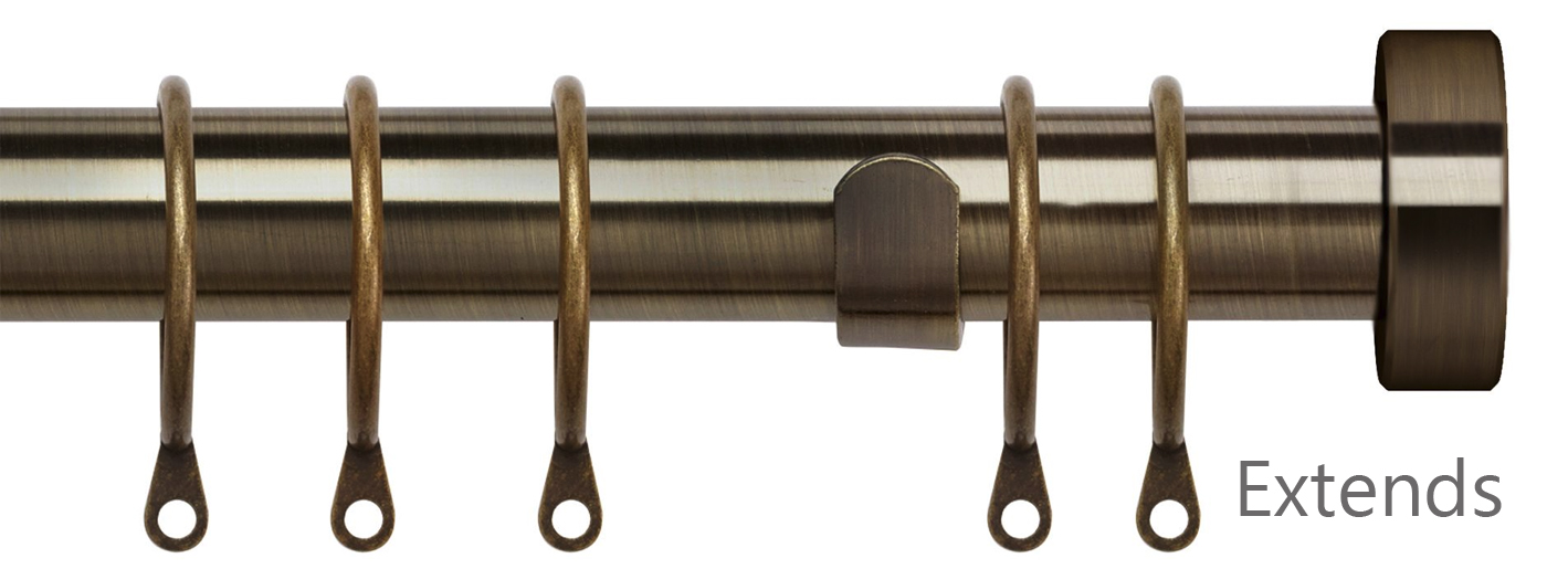Speedy Pristine 25mm-28mm Extendable Pole Antique Brass Stud End Cap