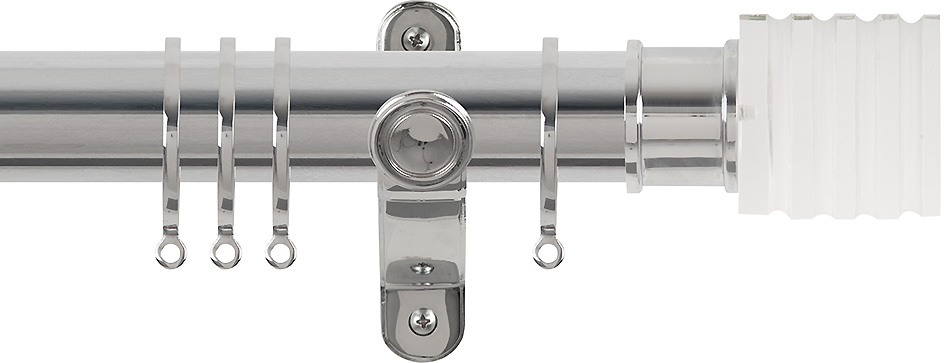 Renaissance Spectrum 35mm Curtain Pole Polished Silver, Acrylic Cube