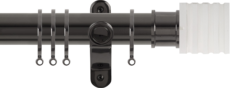 Renaissance Spectrum 35mm Curtain Pole Black Nickel, Acrylic Cube