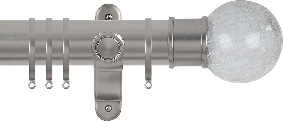 Renaissance Spectrum 50mm Curtain Pole Titanium, Crackled Glass