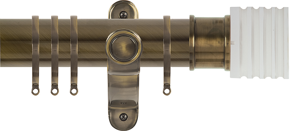 Renaissance Spectrum 50mm Curtain Pole Antique Brass, Acrylic Cube