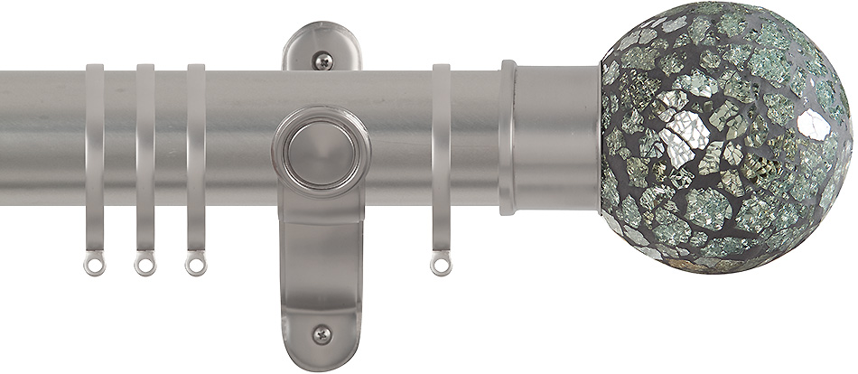 Renaissance Spectrum 50mm Curtain Pole Titanium, Green Mosaic