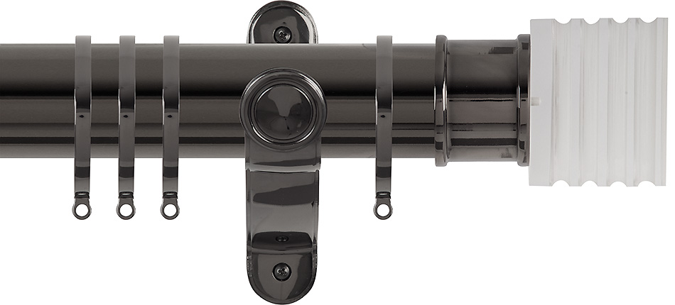 Renaissance Spectrum 50mm Curtain Pole Black Nickel, Acrylic Cube