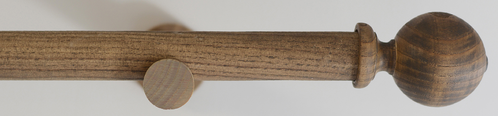 Laura Ashley Mitchell 28mm Wooden Eyelet Curtain Pole Light Chestnut