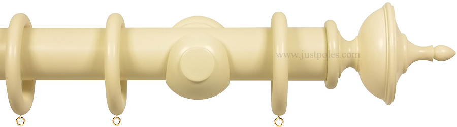 Opus 48mm Wood Curtain Pole Old Cream Urn Just Poles