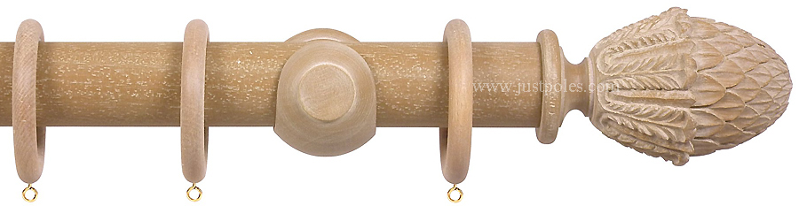 Opus 63mm Wood Curtain Pole Vintage Oak, Pineapple