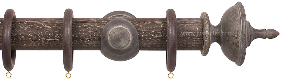 Opus 63mm Wood Curtain Pole Vintage Walnut, Urn