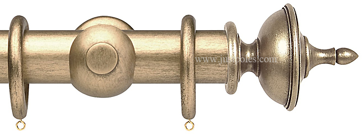 Opus 63mm Wood Curtain Pole Pale Gold, Urn