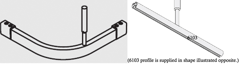 Silent Gliss Shower Rail System 6103 White 'L' Shape