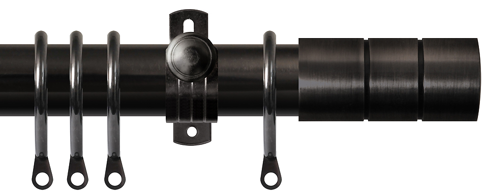 Renaissance Dimensions 28mm Adjustable Pole Black Nickel, Cylinder