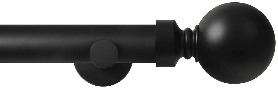 Renaissance Dimensions 28mm Contemporary Eyelet Pole Black, Plain Ball