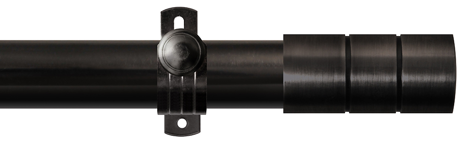 Renaissance Dimensions 28mm Adjustable Eyelet Pole Black Nickel, Cylinder