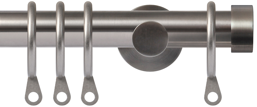 Renaissance Contemporary 19mm Metal Curtain Pole Stainless Steel, Endcap