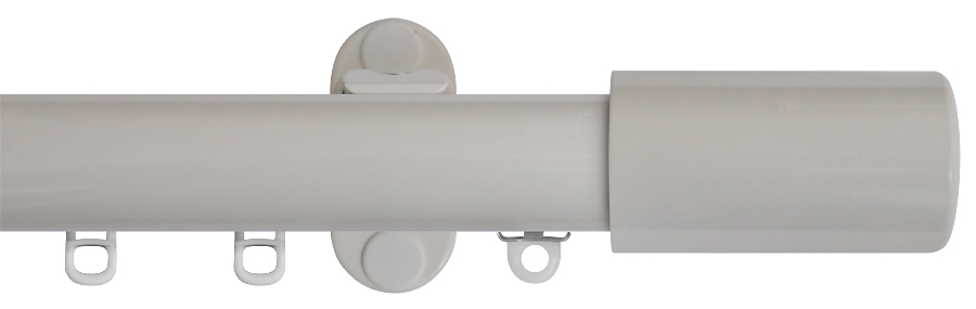 Renaissance 28mm Distinction Metal Curtain Pole White Sheen, Barrel