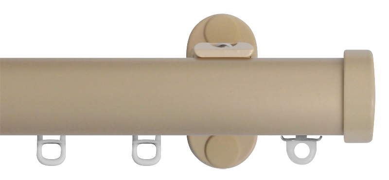 Renaissance 28mm Distinction Metal Curtain Pole Country Cream, Endcap