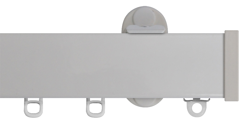 Renaissance Distinction 34mm Flat Profile Curtain Track in White Sheen