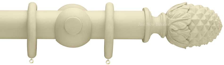 Advent 35mm Curtain Pole Vintage Cream Pineapple Just Poles Advent 35mm Curtain Pole Vintage Cream, Shabby Chic Curtain Pole Finials