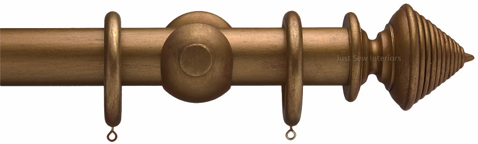 Advent 35mm Curtain Pole Distressed Bronze Reeded Cone