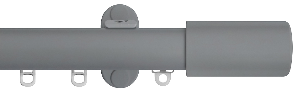 Renaissance 28mm Distinction Metal Curtain Pole, Dove Grey, Barrel