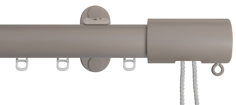 Renaissance 28mm Distinction Corded Metal Curtain Pole Light Grey, Barrel