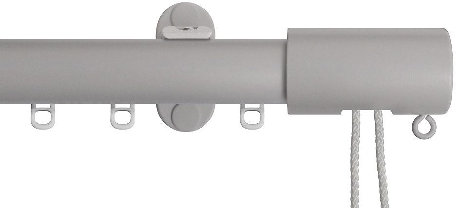 Renaissance 28mm Distinction Corded Metal Curtain Pole Shaded White, Barrel