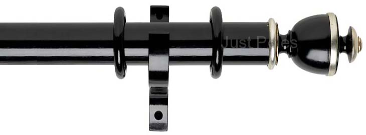 Byron Classic 55mm Pole Ebony and Silver Apaulia