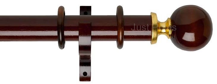 Byron Classic 55mm Pole Dark Oak and Gold Ball