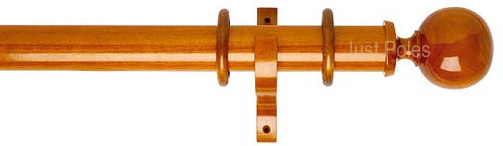 Byron Classic 55mm Curtain Pole Cherrywood Ball
