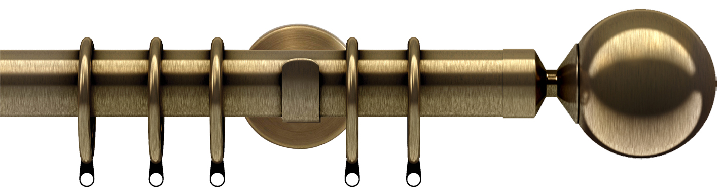 Speedy Poles Apart 28mm Pole Cylinder Antique Brass, Sphere