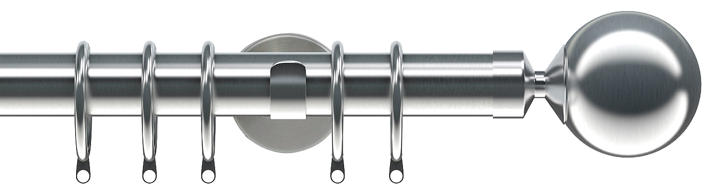 Speedy Poles Apart 28mm Pole Cylinder Satin Silver, Sphere