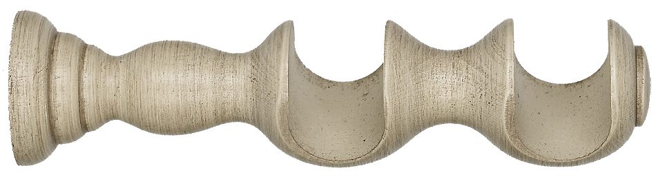 Byron Barnwood 35mm 45mm Pole Double Brackets, Barnwood Cream